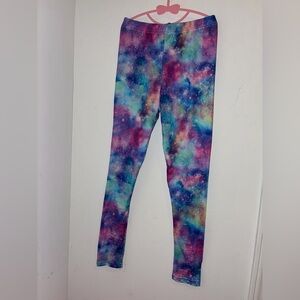Kids Galaxy Print Leggings - Multicolor